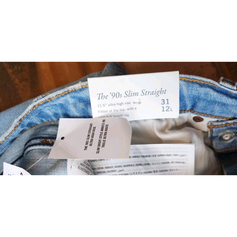 Abercrombie & F NWT The 90s Straight Ultra High Rise Jeans Sz 31/12R MSRP $100 - Picture 8 of 12